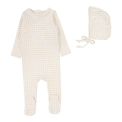 Lilette By Lil Legs Woven Print Footie Set Oat