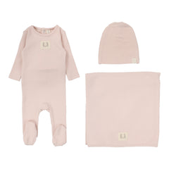 Lilette By Lil Legs Pointelle Emblem Layette Set SOFT PINK