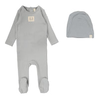 Lilette By Lil Legs Pointelle Emblem Footie Set Light Blue