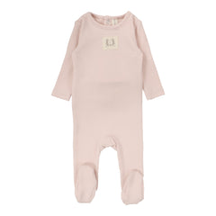 Lilette By Lil Legs Pointelle Emblem Footie SOFT PINK