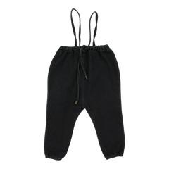 Analogie By Lil Legs DENIM SUSPENDER PANTS - Black Denim