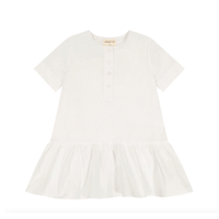 Zeebra Kids White Dove Tiered Shirt Short Sleeved Dress