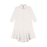 Zeebra Kids White Dove Tiered Shirt Dress