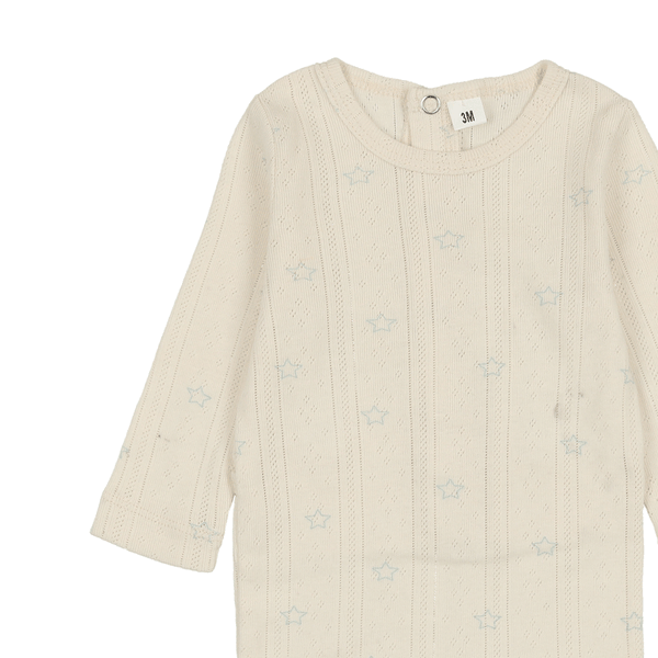 Bonjoy Star Printed Pointelle Footie