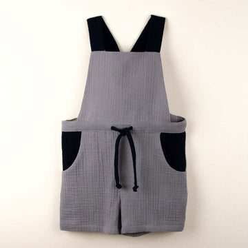 Popelin  Organic greyish-blue dungarees (Mod. 10.2)