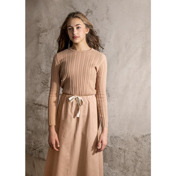HEV Peach Basic Ribbed Knit Textured Shell