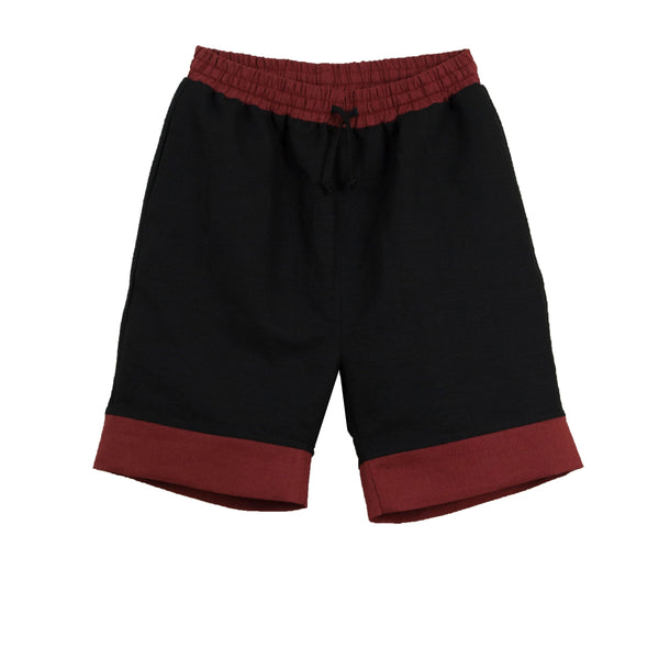 Popelin Black Bermuda Shorts