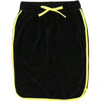 Urbani Black W/Neon Yellow Velour Dolphin Skirt