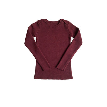 Mabli Berry Long Sleeve Knitted Wool Top