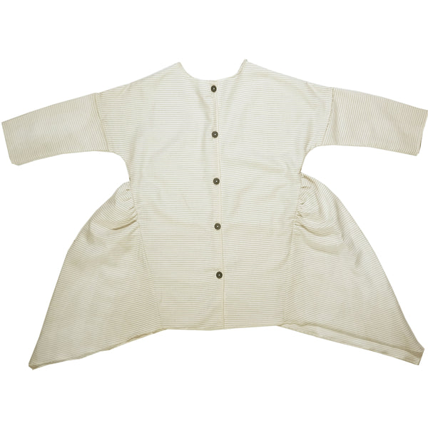 Gaya Lab Modal White Stripes Buttons Down Dress