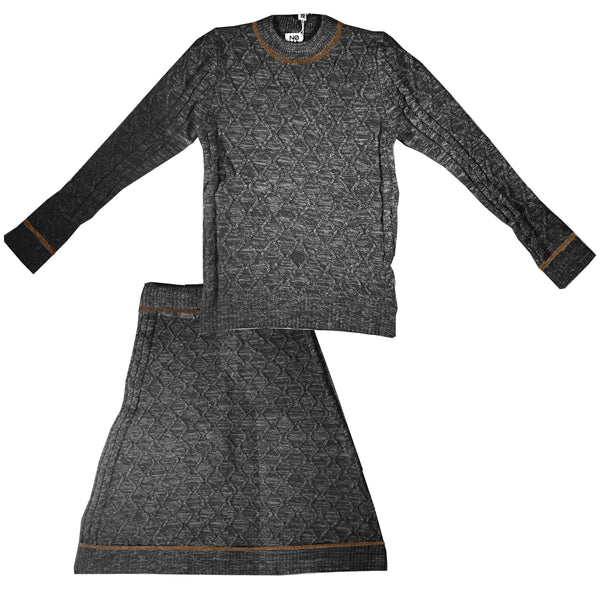 Noma Black Argylle Textured Knit Set