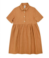 HEBE Brown Linen Dress