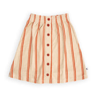 Carlijnq Stripes flame - midi skirt wt buttons