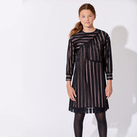 Vibe Black Lanesboro Stripe Dress