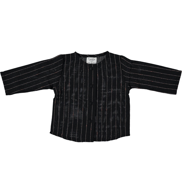 Tocoto Vintage Black Lurex Striped Shirt