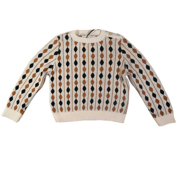 KNIT Camel Diamond Printed Sweater