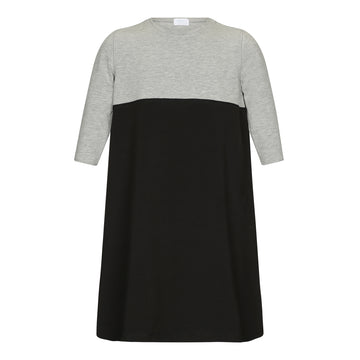 Heven Child Htr Grey/Black 3/4 Sleeve Dress ( H01 )