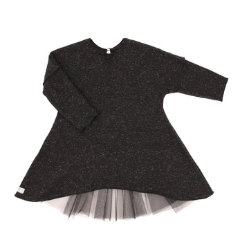 Gaya Lab Anthracite-Silver Knit / Tulle Adele Dress
