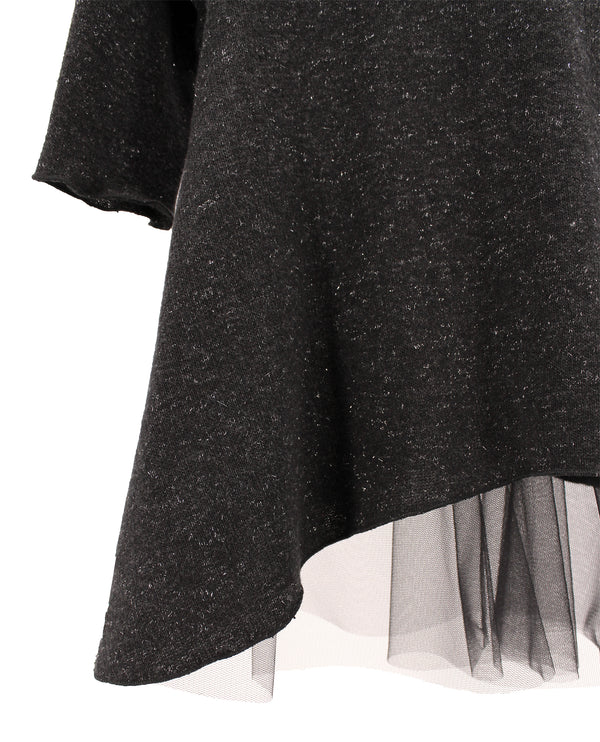 Gaya Lab Anthracite-Silver Knit / Tulle Adele Dress