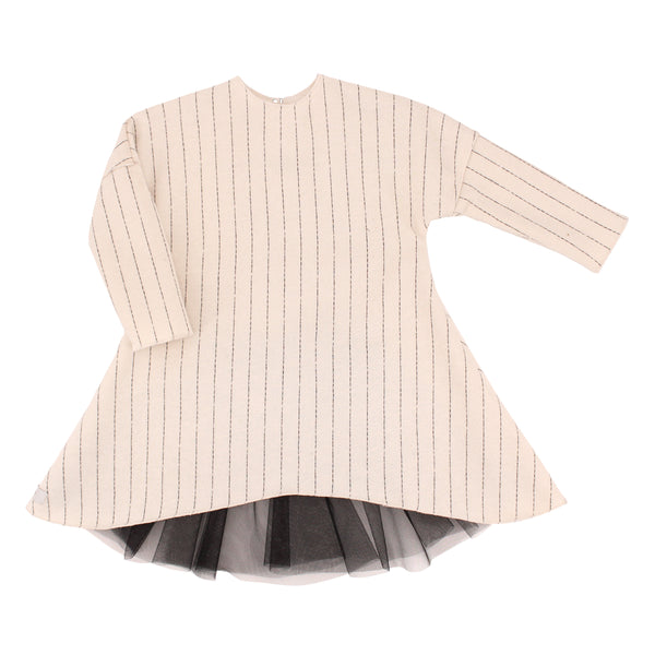 Gaya Lab Black Stripe Plush / Tulle Adele Dress
