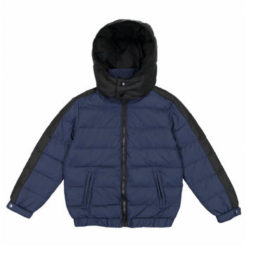 Vierra Rose Navy Drew Contrast Sleeve Puffer