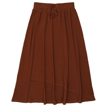 Kin + Kin Caramel/Oatmeal Midi Crossover Skirt