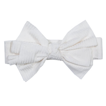 Ivory Ribbed Floppy Bow Hairband