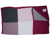 Pink Block Cotton Knit Blanket