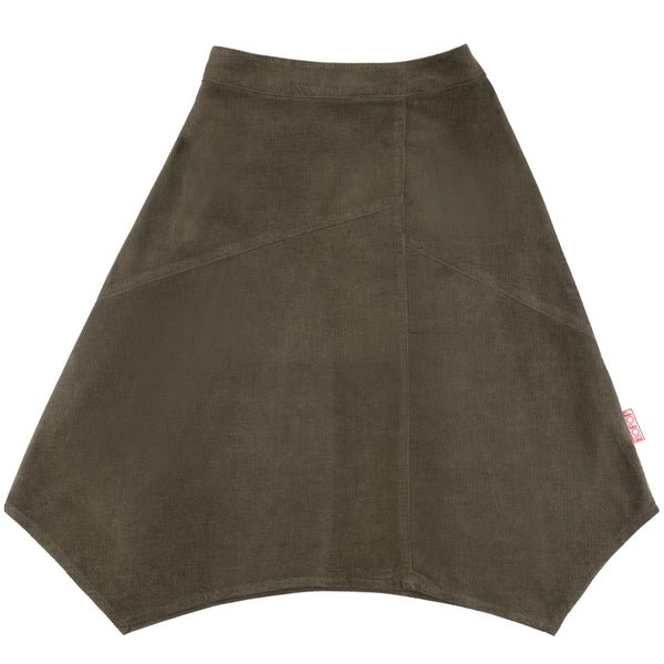 Bopop Olive Corduroy Wrap Skirt