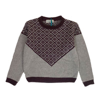 Nueces Stone Plum Square Print Sweater