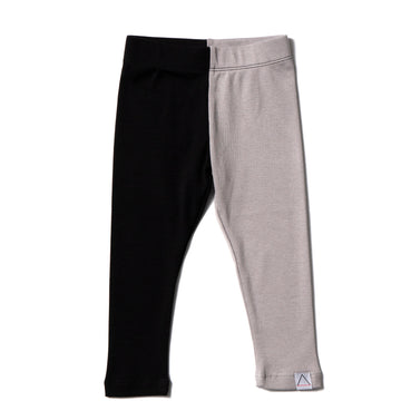 Nasha Black & Grey Color Block Leggings
