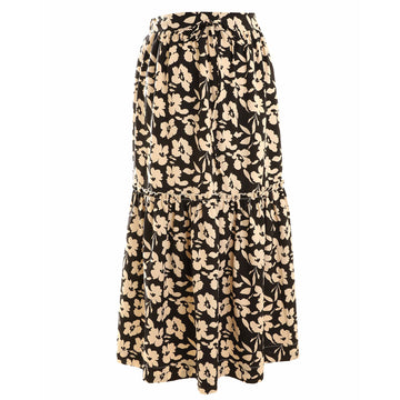 HEV Black Floral String With Pully Skirt (908)