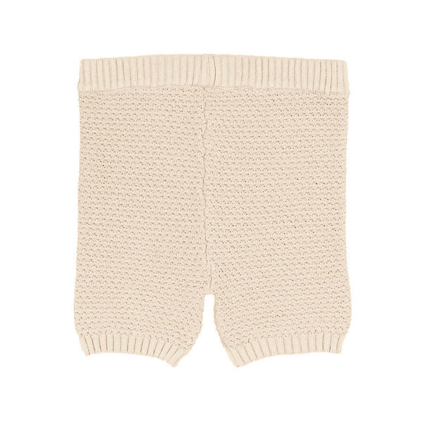 Belati IVORY PINEAPPLE TEXTURED KNITS SHORTS