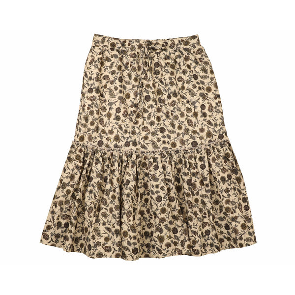 Belati  Paisley Olive Skirt With Pully String