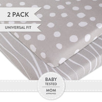 Ely's & Co Grey and White Abstract Crib Sheet Set