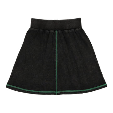 Bopop Black Denim With Green Stitching Skirt