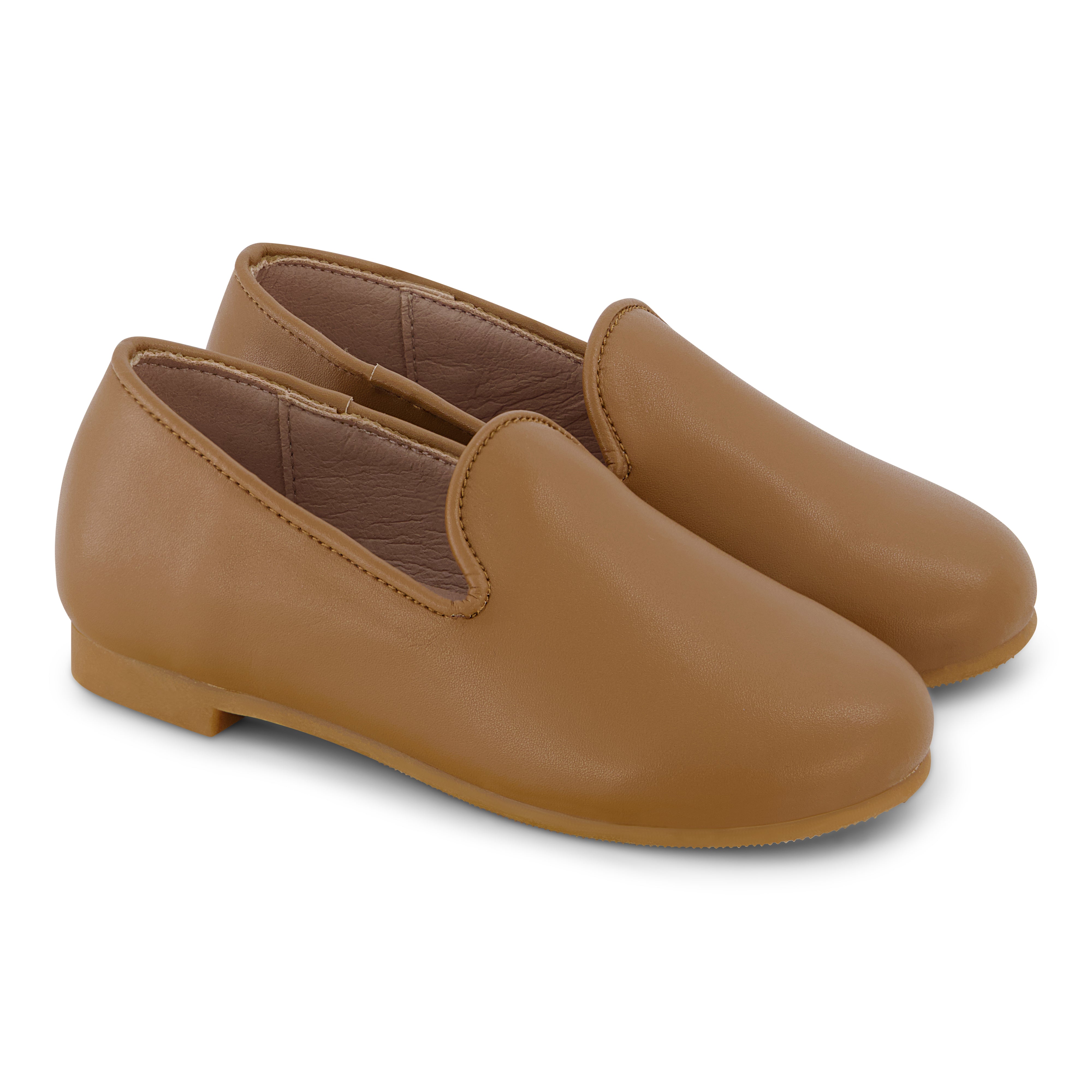 Zeebra Kids Classic Leather Loafer Nutmeg - Hard Sole