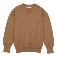 Coco Blanc Camel Puff Sleeve Sweater