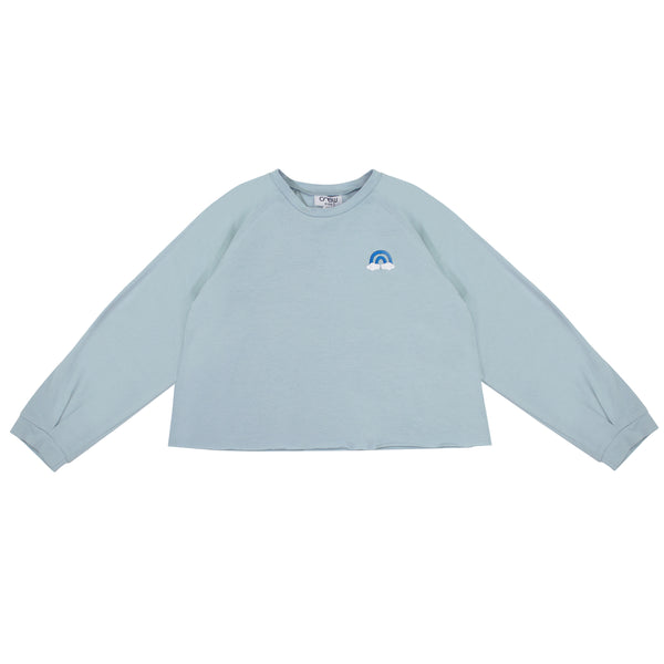 Crew Kid Blue Embroidered Teen Top
