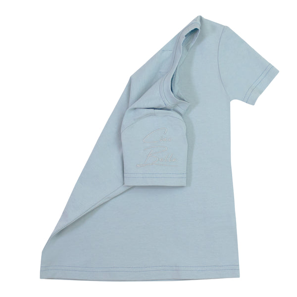 Crew Kid Blue Embroidered Girls Top