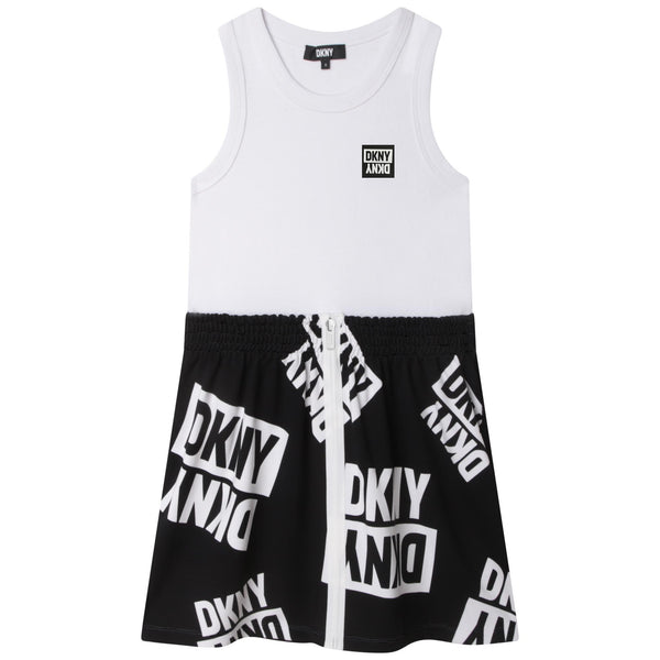 DKNY M41 Black White Sleeveless Dress