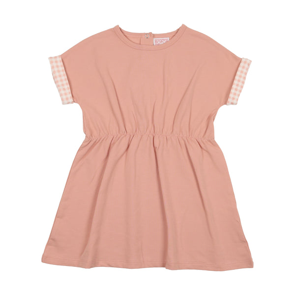 Bopop Gingham Pink Short Sleeve Dress
