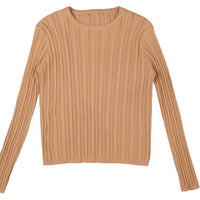 HEV Peach Basic Ribbed Knit Textured Shell