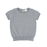 Analogie by Lil Legs Sapphire Knit Short Sleeve Sweater