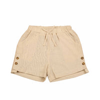 Noma Ivory Asymmetric Shorts With Side Buttons