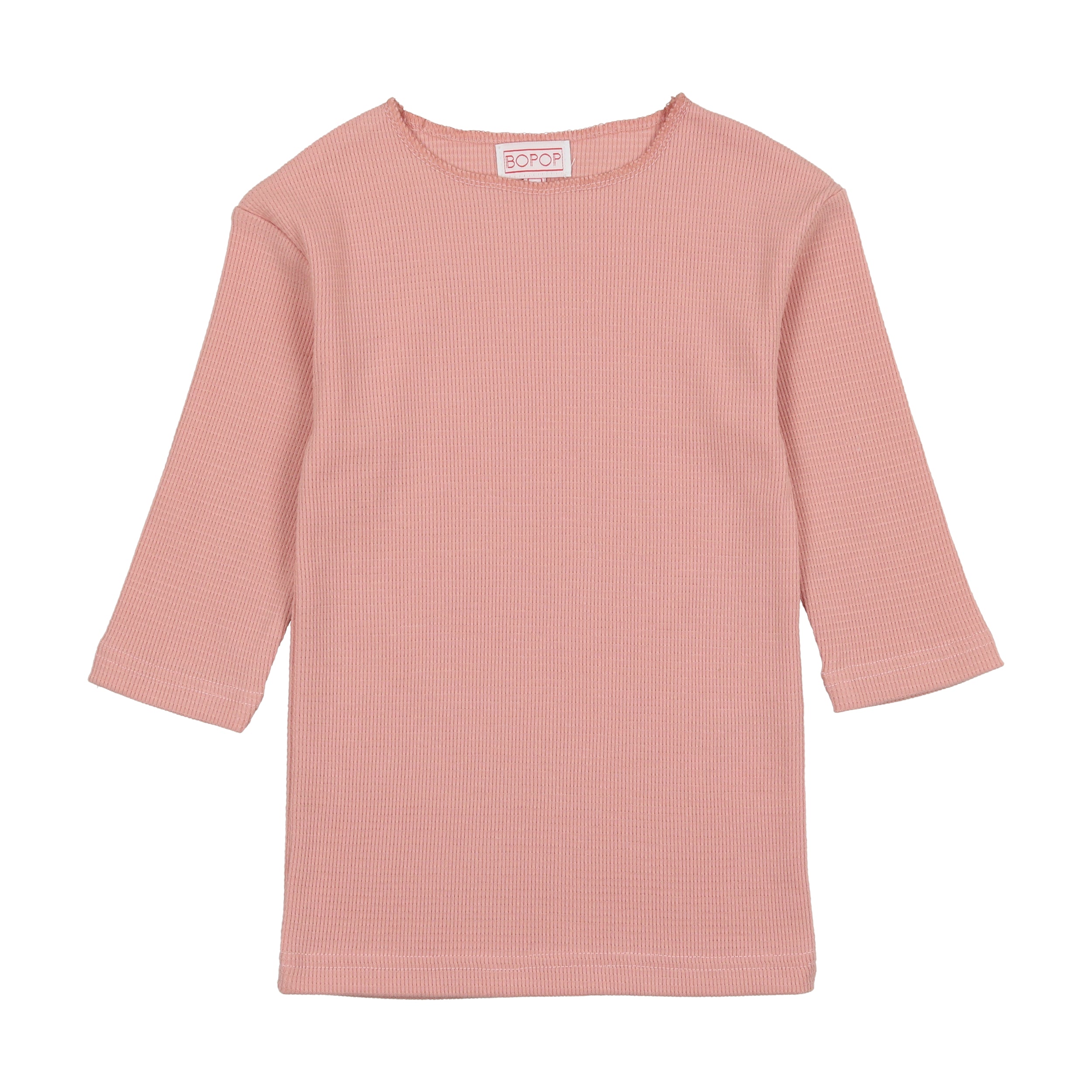 3/4 Sleeve Textured T-Shirt