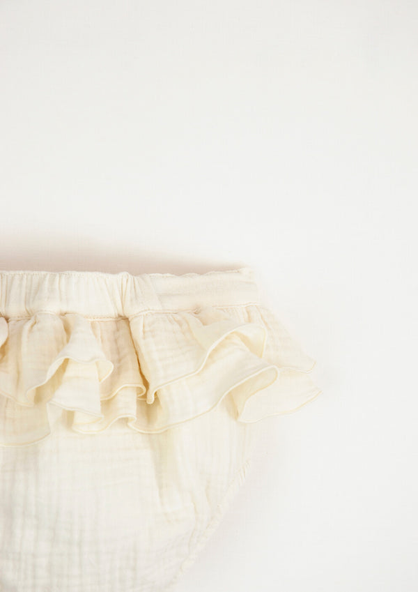 Popelin Off-white culotte with frills 4.2