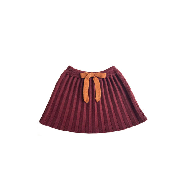 Mabli Berry Beti Wool Knitted Knee Length Skirt