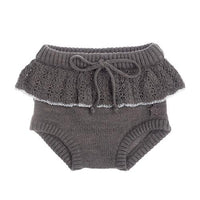 Tocoto Vintage Dark Grey Knitted Coulotte With Flounce