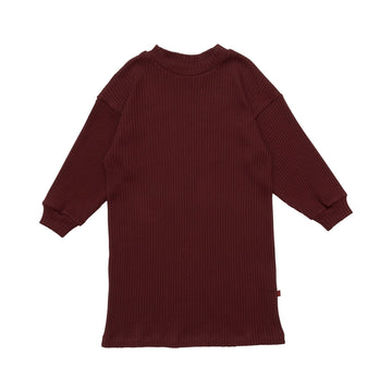 Wynken Maroon Ribbed Dress